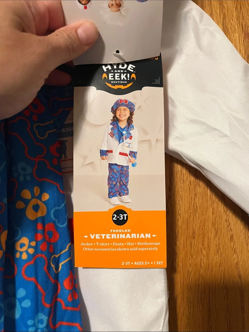 Target Kids White and Blue Paw-Print Doctor Costume with Red Accents